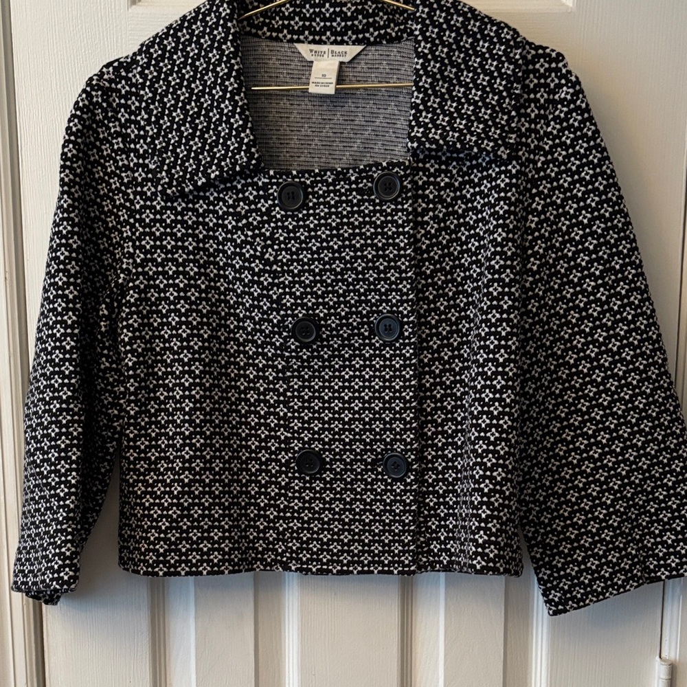White House Black Market Double Breasted Tweed Blazer